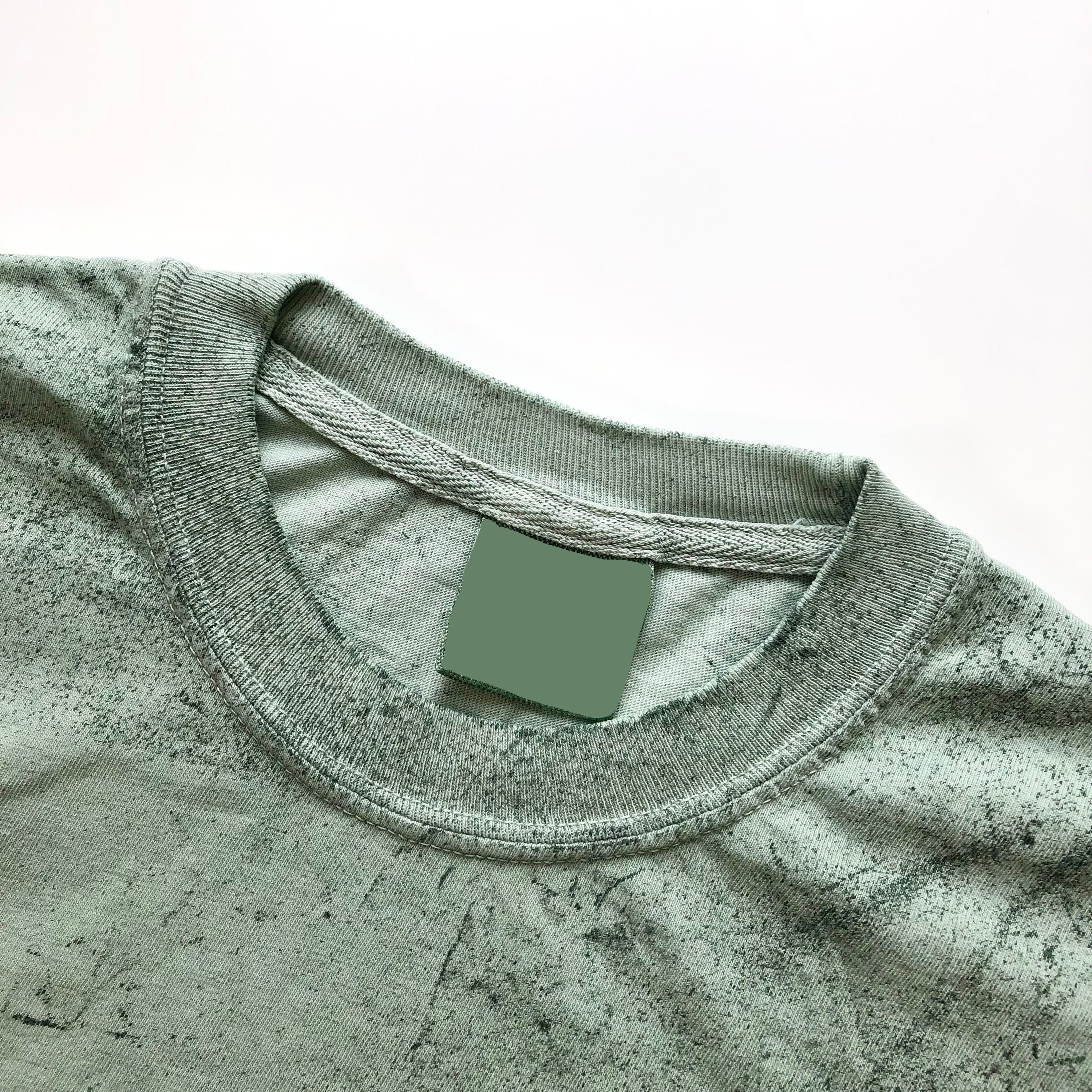 Soft USA Premium Cotton Relaxed Heavyweight Eco Dye Fern Color Blast T-shirt Crewneck Seam