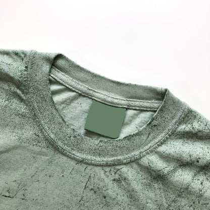 Soft USA Premium Cotton Relaxed Heavyweight Eco Dye Fern Color Blast T-shirt Crewneck Seam