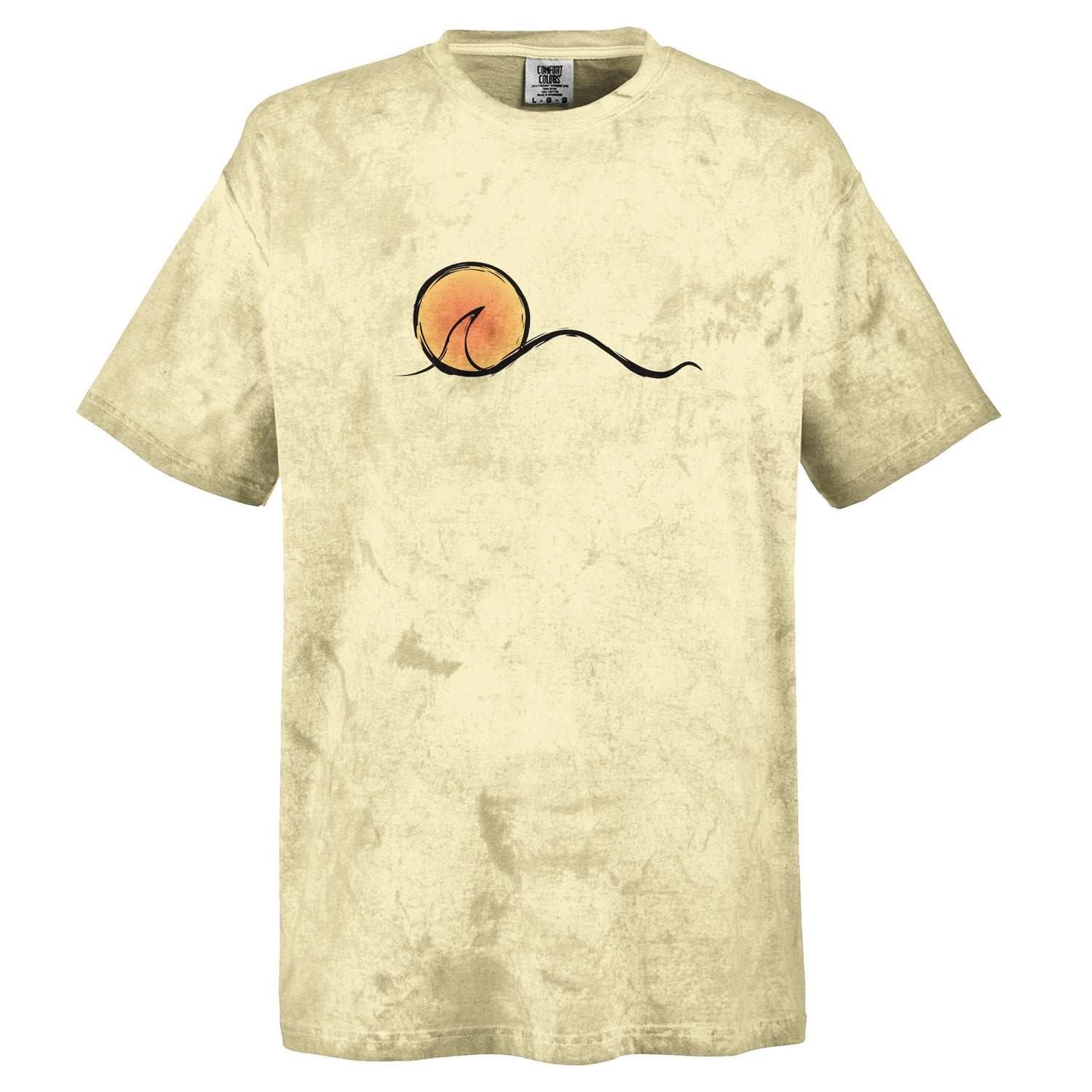 Sunset Design Surf T-shirt | Unisex Heavyweight Tie-Dye Tee | Independent Artist