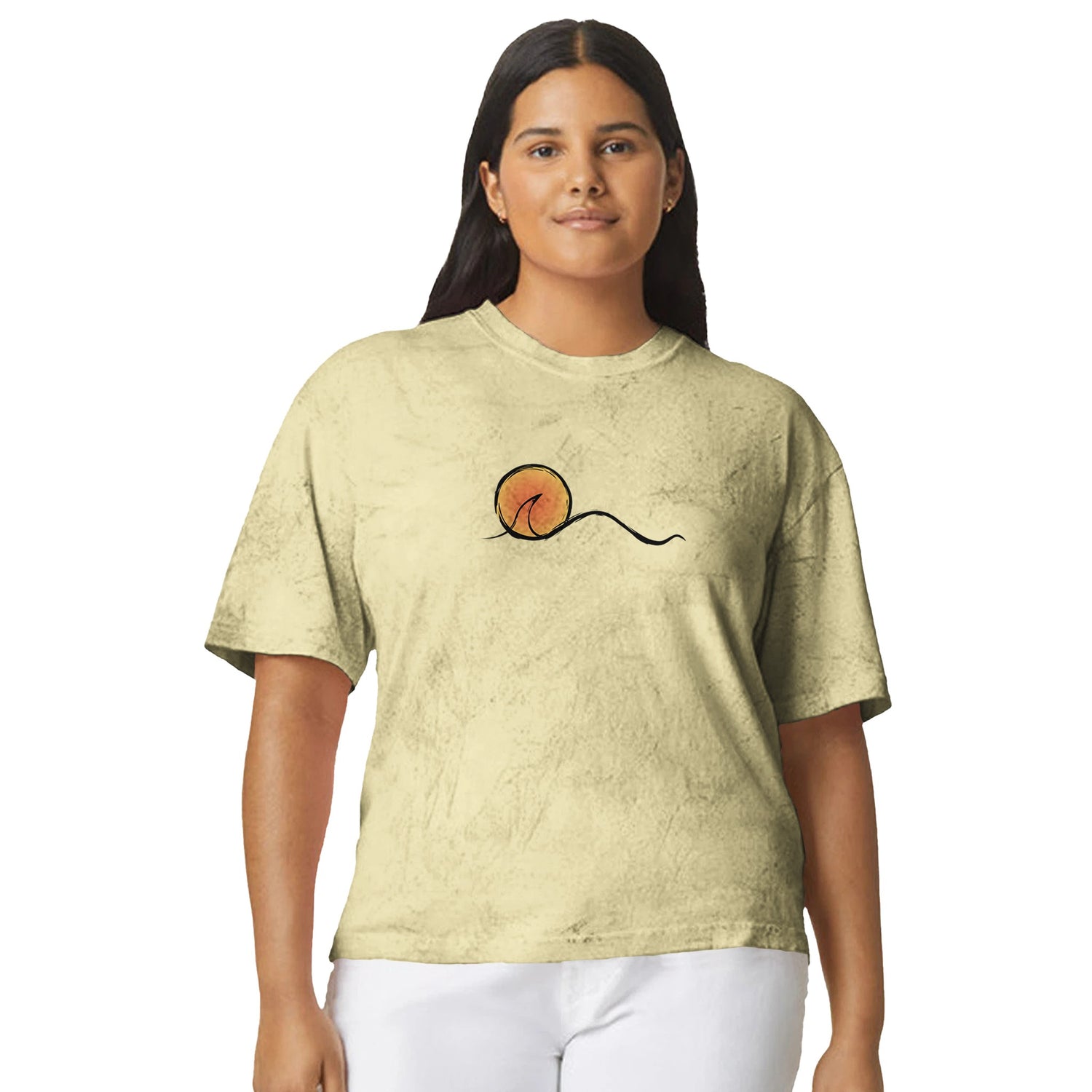 Sunset Design Surf T-shirt | Womens Heavyweight Tie-Dye Tee | Independent Artist