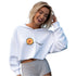 Sunset Street Surf Look Light and Soft Premium Cotton-Poly White Crop Hoodie | Women&