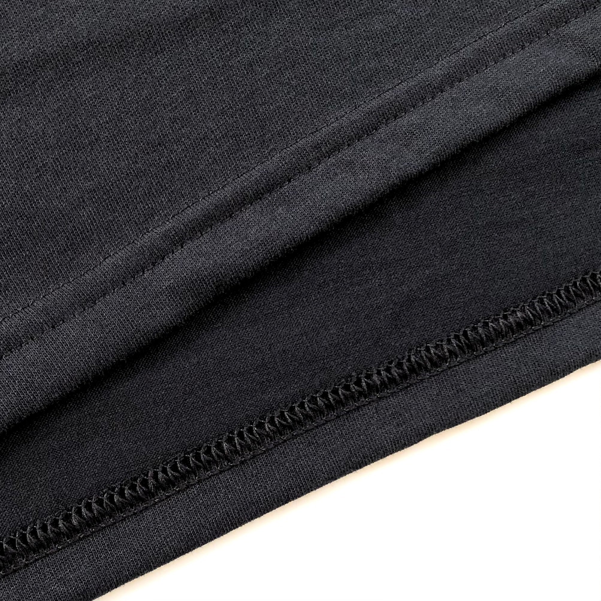 Super Soft Regular Lightweight Premium Blend Black T-shirt Bottom Hem 