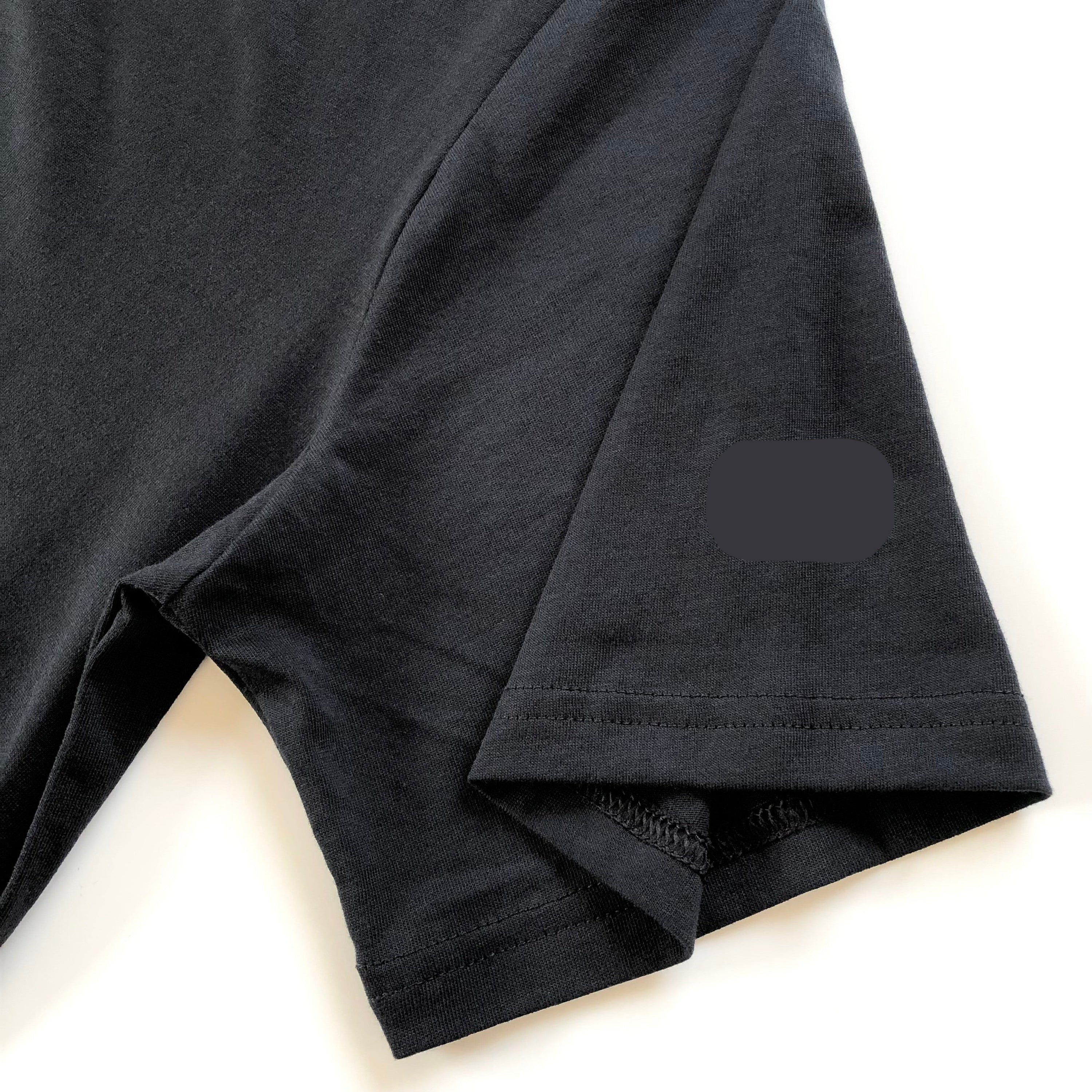 Super Soft Regular Lightweight Premium Blend Black T-shirt Sleeve Hem 