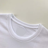 Super Soft Regular Lightweight Premium Blend White T-shirt Crewneck Seam 