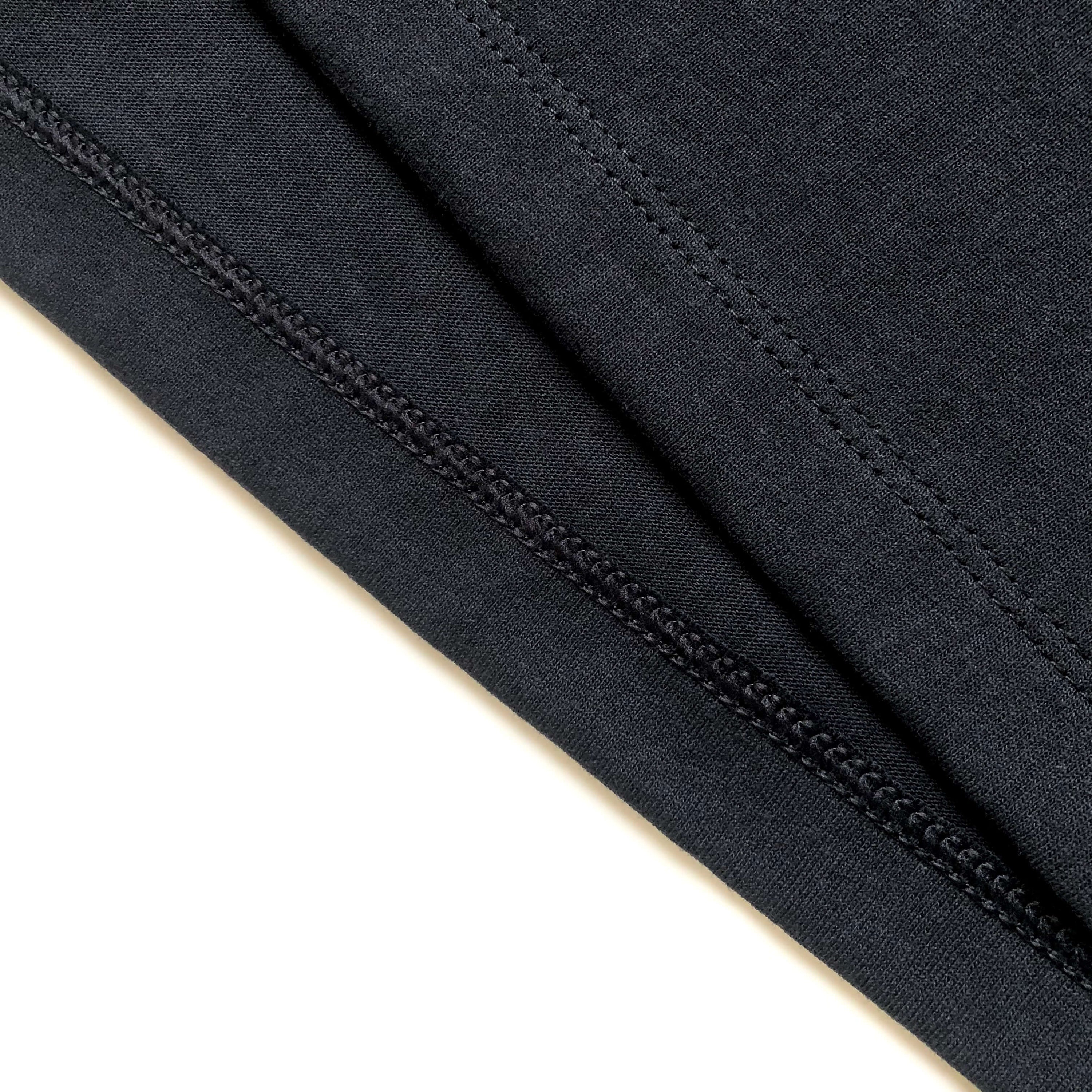 Super Soft Relaxed Lightweight Premium Blend Black T-shirt Bottom Hem 