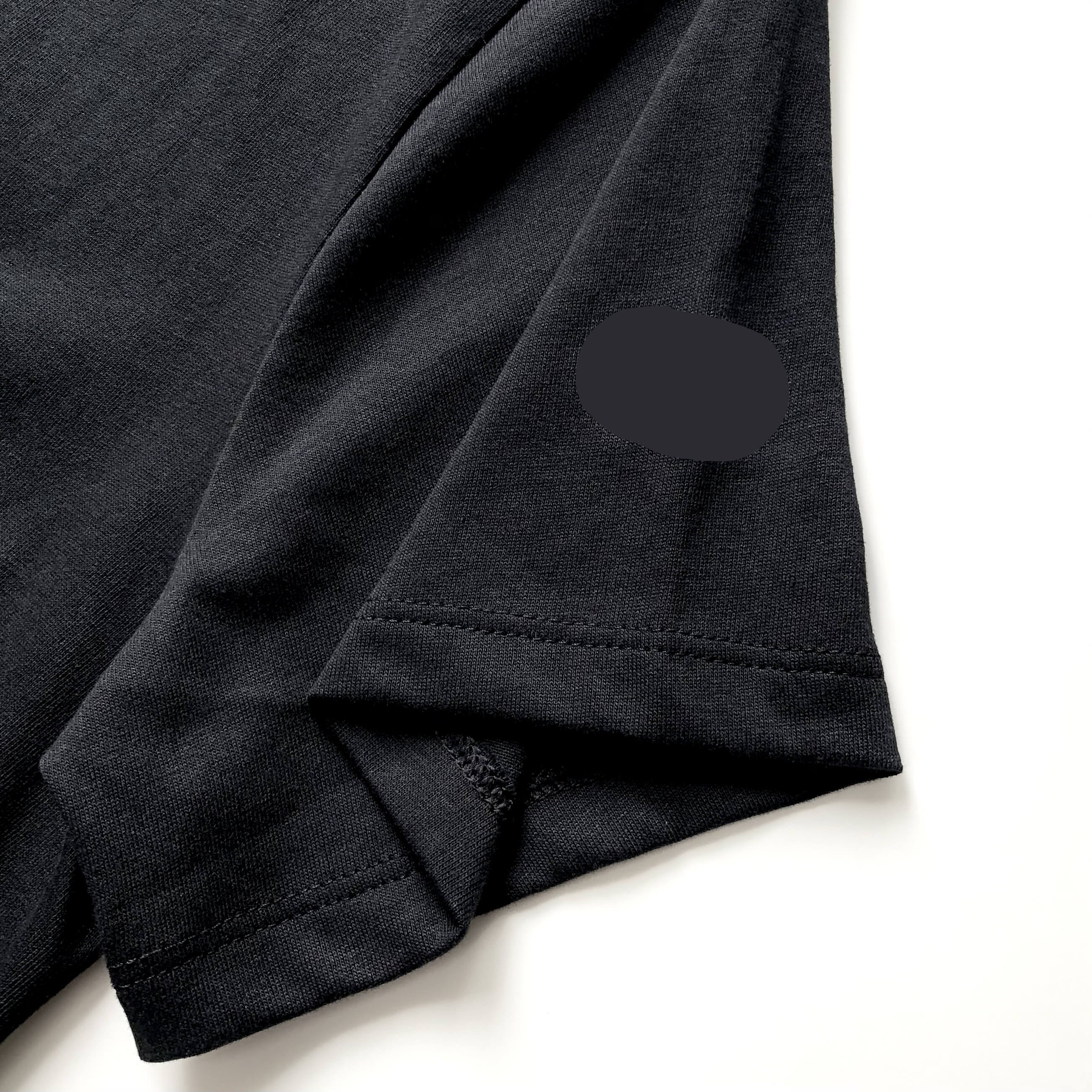 Super Soft Relaxed Lightweight Premium Blend Black T-shirt Sleeve Hem