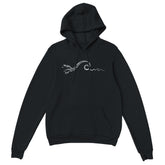 Unisex Surf Wave Black Hoodie | Street Surf Look Soft Popular Heavy Cotton Blend | Casual Fashion Urban Apparel Style by an Indie Artist | Front 2