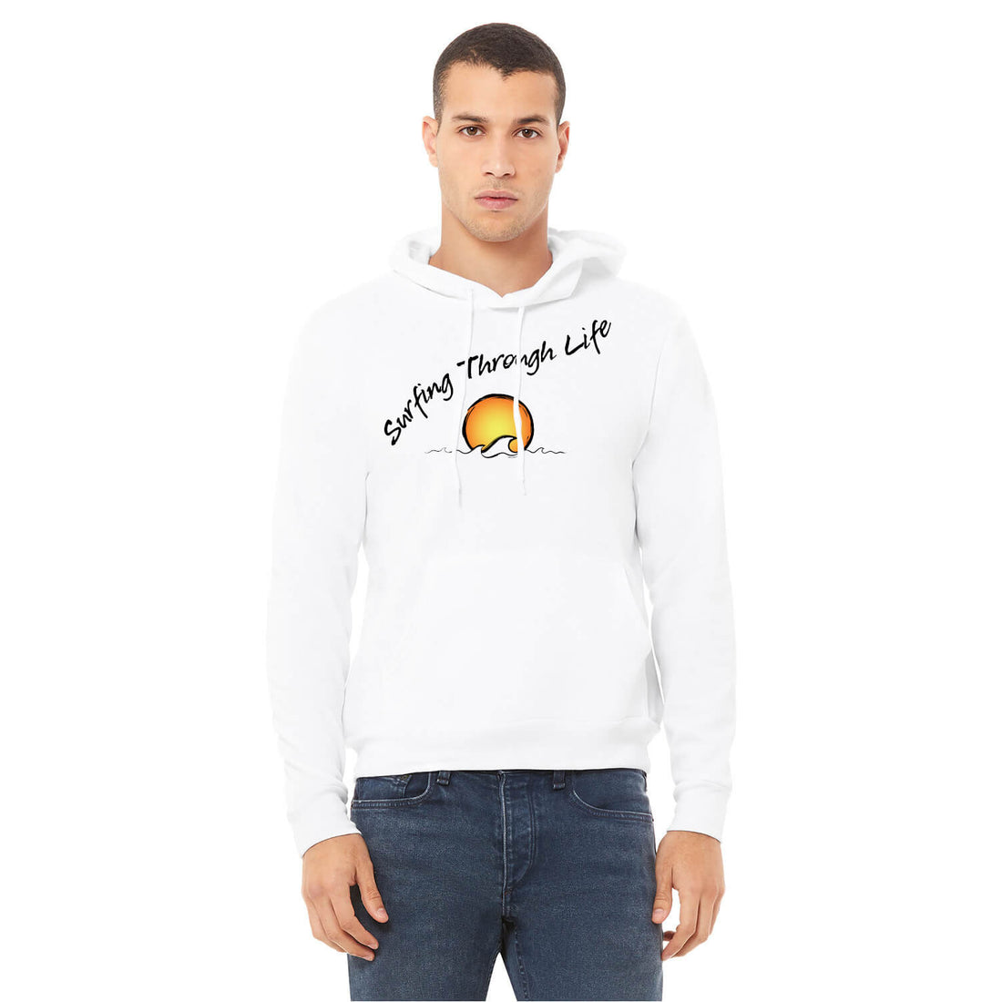 Surfing Through Life Unisex Beach Design Hoodie | B+C 3719