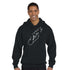 Tribal Surfboard Street Surf Look Black Hoodie | 100% Organic Cotton | Breeze Ocean Fashion Street Surf Style by an Indie Artist | Front
