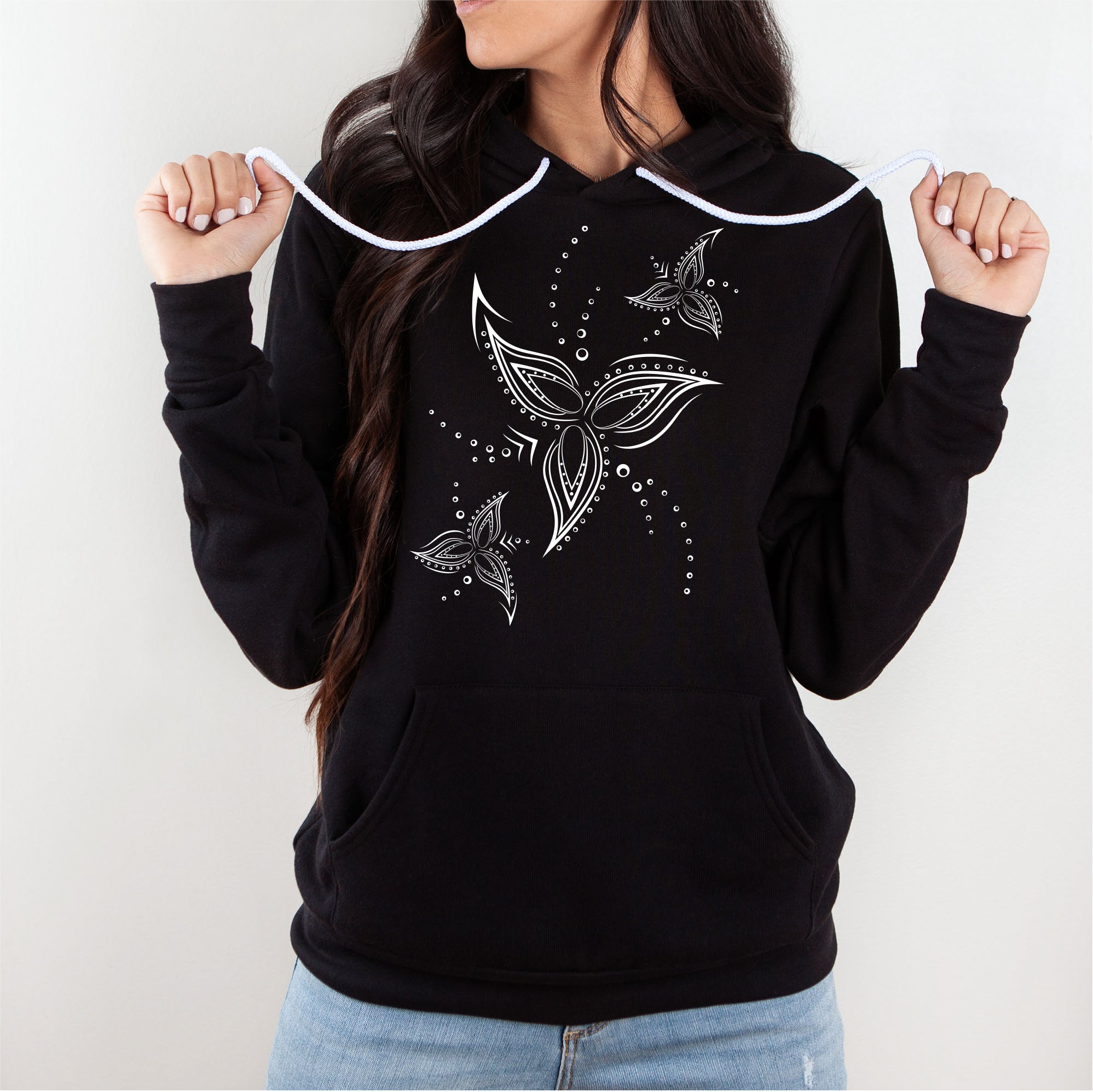 Tribal Line Flower Classic Premium Hoodie