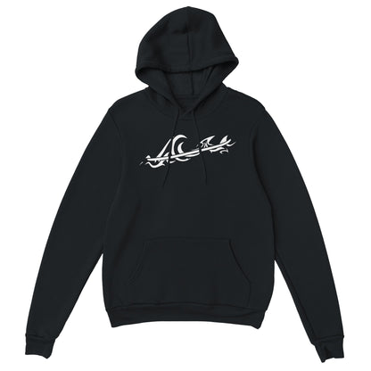 Unisex Tribal Surf Wave Street Surf Look  Black | Hoodie Soft Heavy Blend Popular | Ocean Fashion Street Tribal Style by an Indie Artist | Front 2