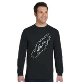 Tribal Surfboard Street Surf Look Black Long-Sleeve T-shirt | 100% Organic Cotton | Men&