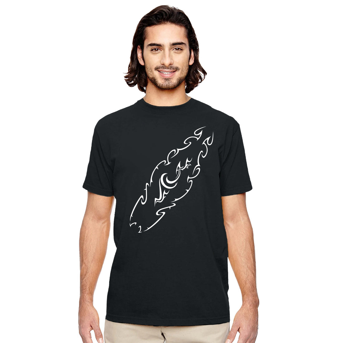 Tribal Surfboard Street Surf Look Black T-shirt | 100% Organic Cotton  | Men&