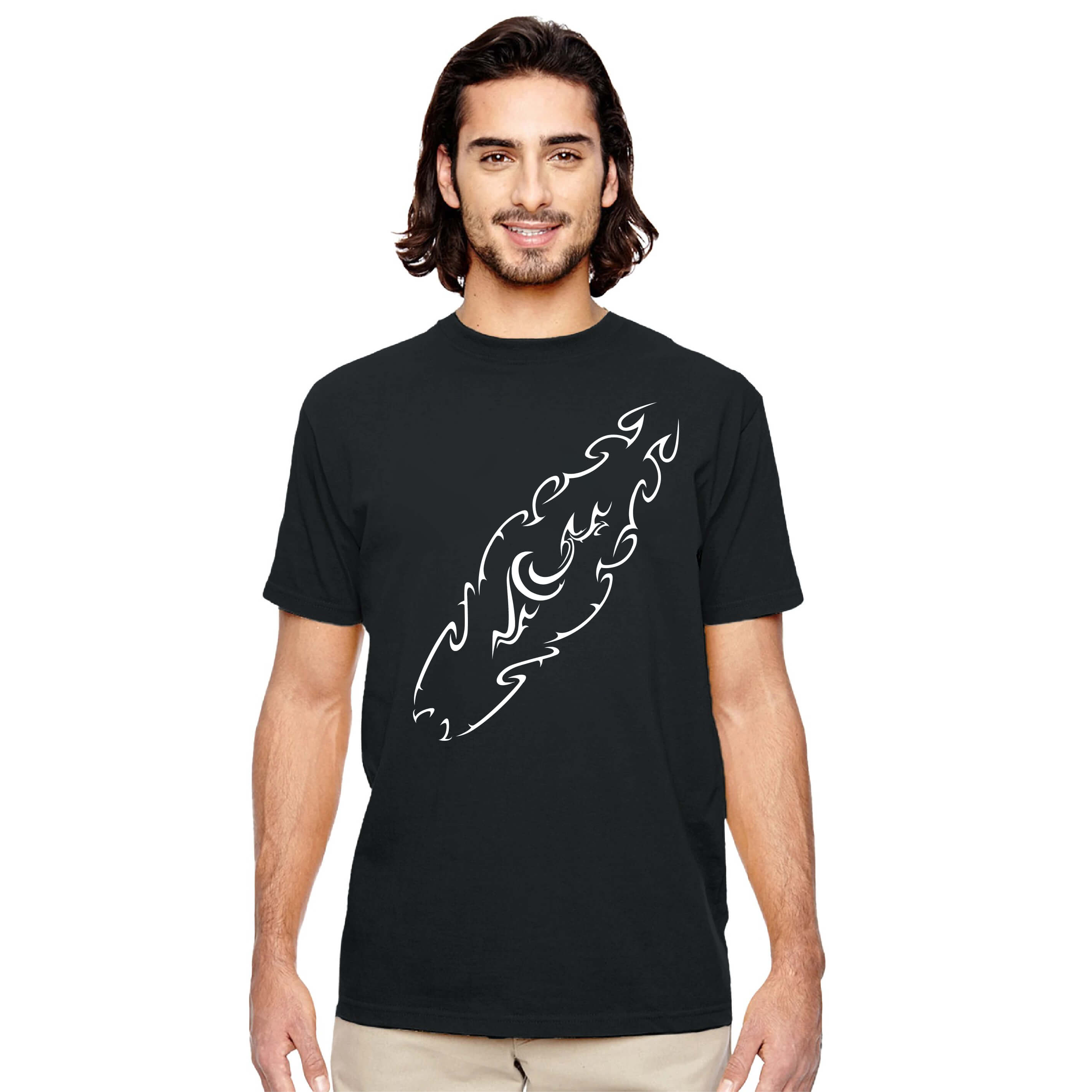 Tribal Surfboard Street Surf Look Black T-shirt | 100% Organic Cotton  | Men&