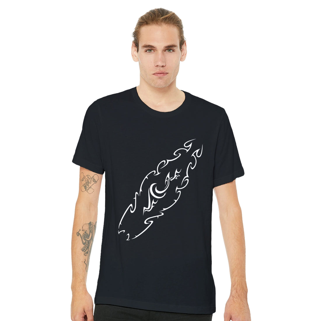 Tribal Surfboard Street Surf Look Black T-shirt | 100% Premium Cotton | Men&