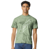 Tribal Surfboard Surf T-shirt | Unisex Heavyweight Tie-Dye Tee | Independent Artist | Fern
