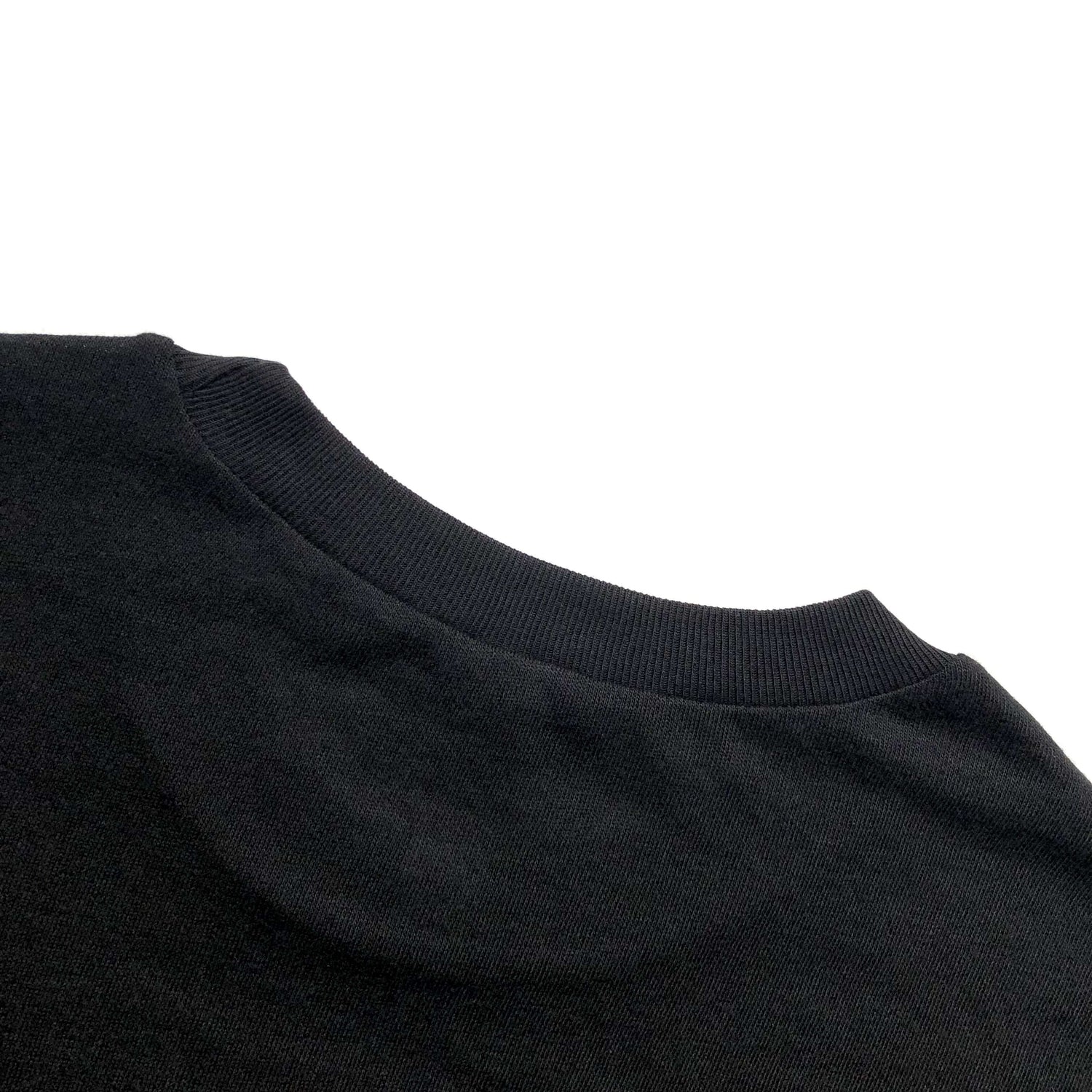 Ultra Light and Soft Premium Eco Blend Black Crop Top Crewneck Back Seam