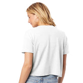 Ultra Light and Soft Premium Eco Blend White Crop Top Back 