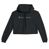 Unique Soul Slogan Art Light and Soft Premium Cotton-Poly Black Crop Hoodie | Women&
