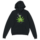 Unisex 420 Weed Leaf Cartoon Black Hoodie | 420 Weed Clothing Apparel | Soft Popular Heavy Cotton Blend | &