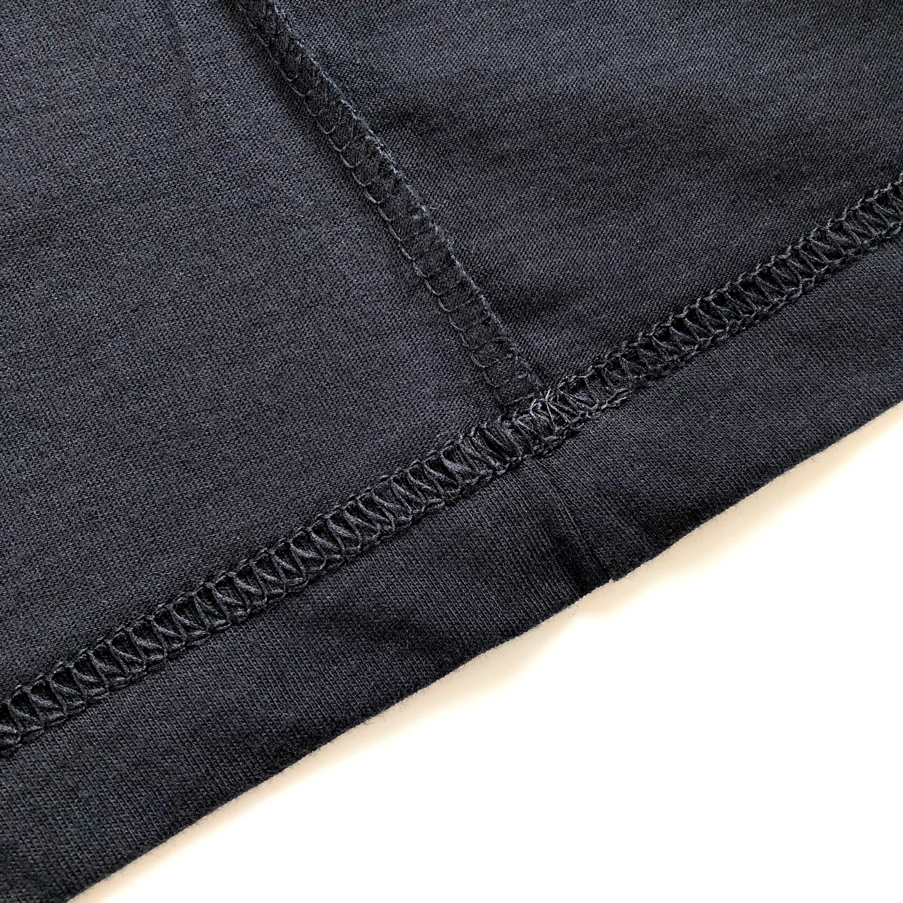 Light and Soft Classic Premium Cotton  Black T-Shirt Inner Seam 