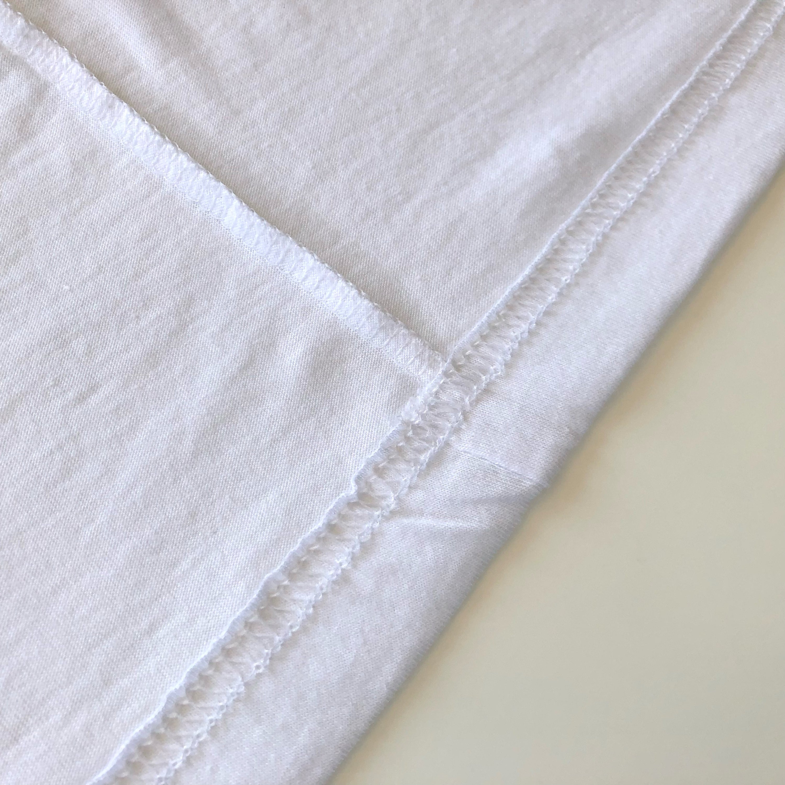 Light and Soft Classic Premium Cotton  White T-Shirt Inner Seam 