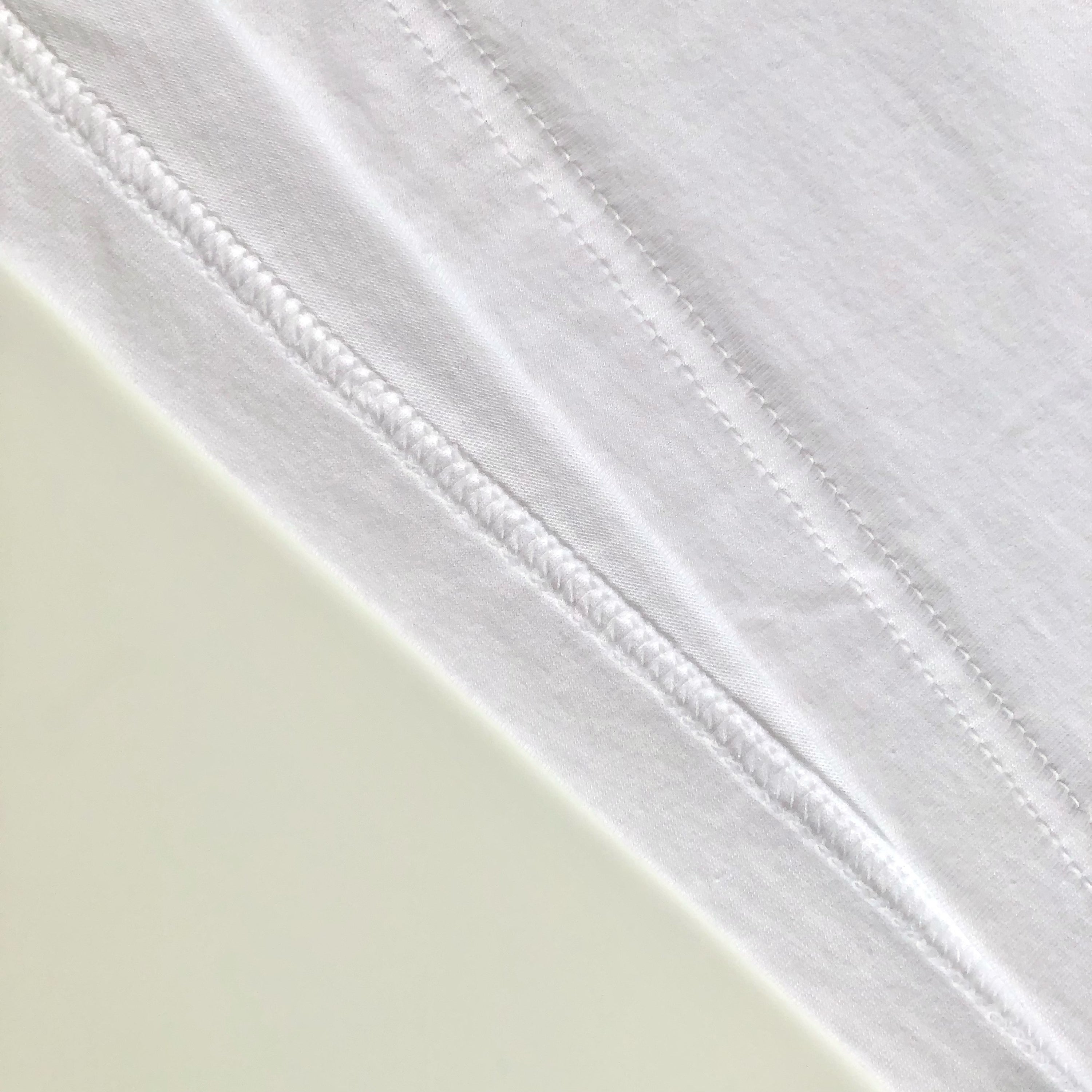 Light and Soft Classic Premium Cotton  White T-Shirt Bottom Hem