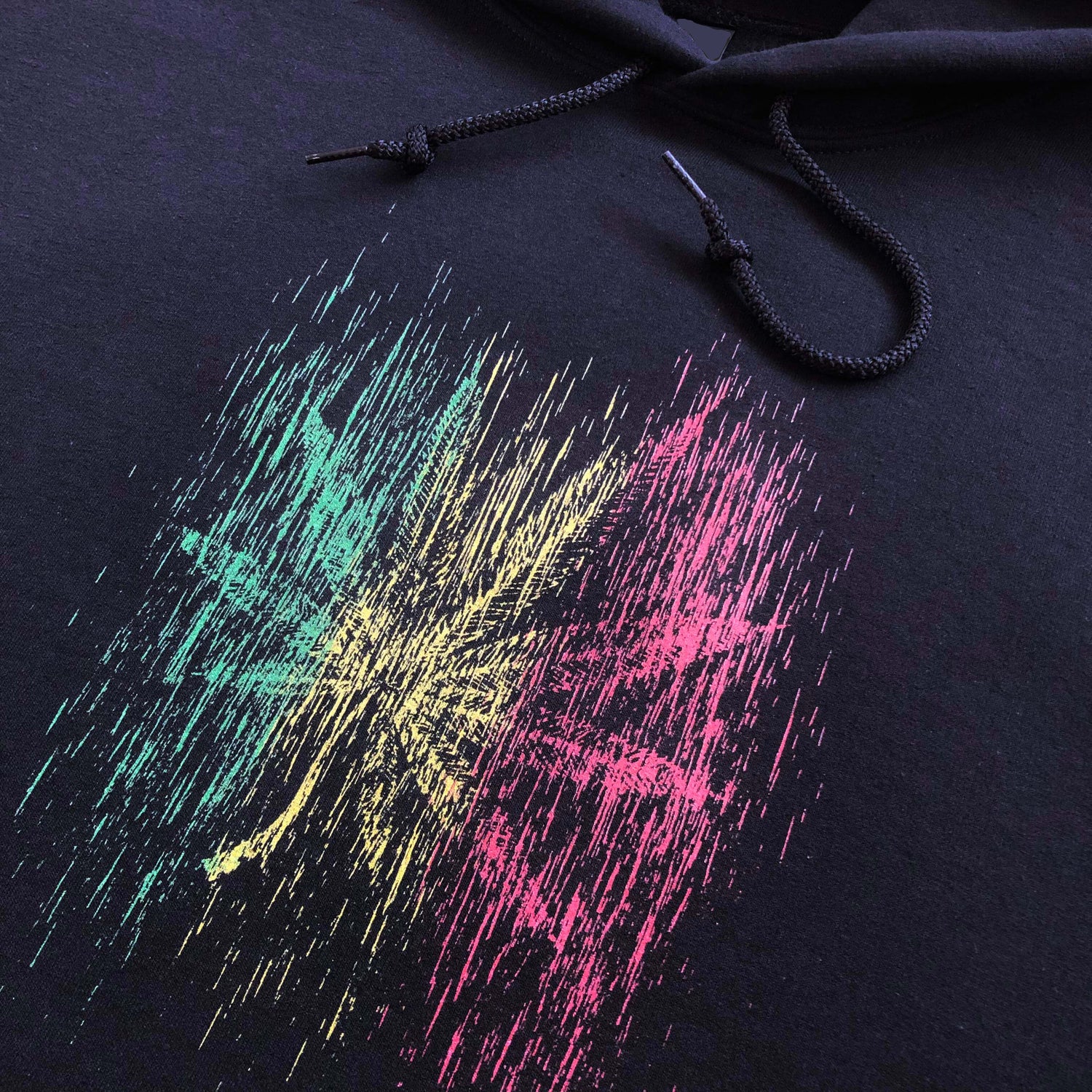 Unisex 420 Weed Rasta Style Classic Black Hoodie,  FreeStyle 420 Apparel 'La Folhita' by an Indie Artist, Front 