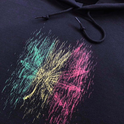 Unisex 420 Weed, Marijuana Rasta Color, Classic Black Hoodie, &