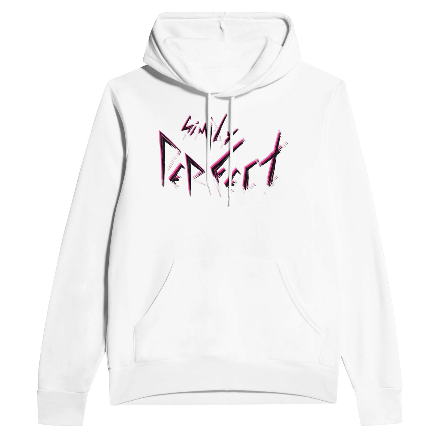 Women’s Premium White Classic Hoodie, Simply Perfect Graphic, Front 1 